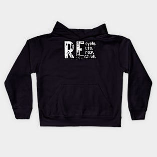 Recycle Reuse Renew Rethink Kids Hoodie